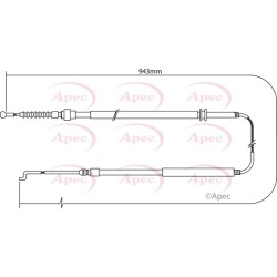 Handbrake Cable APEC CAB1520 OE Ref 7D0609701
