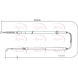 Handbrake Cable APEC CAB1521 OE Ref 7D0609701B