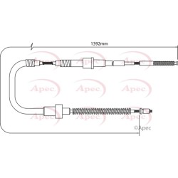 Handbrake Cable APEC CAB1528 OE Ref 6X0609721F