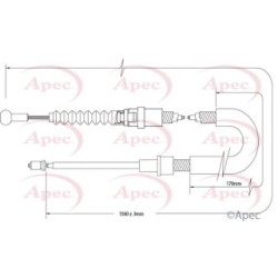 Handbrake Cable APEC CAB1534 OE Ref 1T0609721E