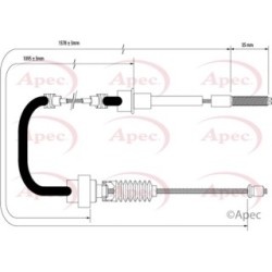Handbrake Cable APEC CAB1570 OE Ref 1H0609721E APEC