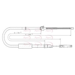 Handbrake Cable APEC CAB1571 OE Ref 8Z0609721G