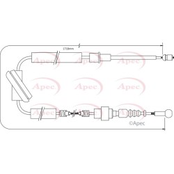 Handbrake Cable APEC CAB1572 OE Ref 1J0609721L