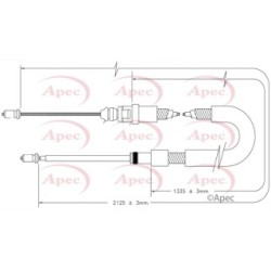 Handbrake Cable APEC CAB1590 OE Ref 9681881080