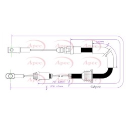 Handbrake Cable APEC CAB1593 OE Ref 364024124R