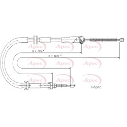 Handbrake Cable APEC CAB1682 OE Ref A4154200385