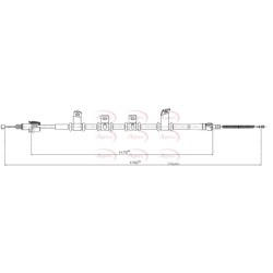 Handbrake Cable APEC CAB1787 OE Ref 597602Y500