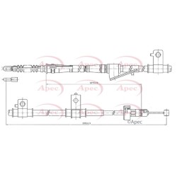 Handbrake Cable APEC CAB1792 OE Ref 597602P000 APEC
