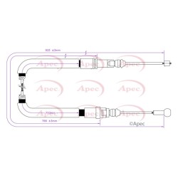 Handbrake Cable APEC CAB1812 OE Ref 9672955480