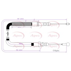Handbrake Cable APEC CAB1813 OE Ref 474678