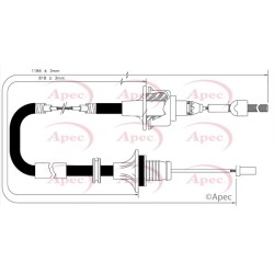 Control Cable Pull APEC CAB5007 OE Ref 90522448