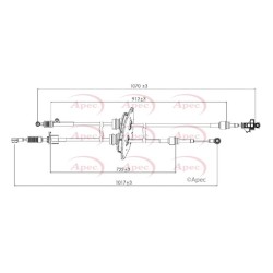 Cable Pull (mt) APEC CAB7022 OE Ref 71719811