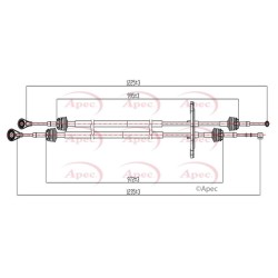 Cable Pull (mt) APEC CAB7029 OE Ref 55227529