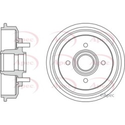 Brake Drum APEC DRM9203 OE Ref 3049844