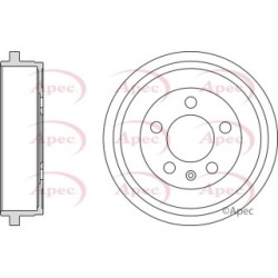 Brake Drum APEC DRM9936 OE Ref 6Q0609617
