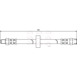Brake Hose Pipe APEC HOS3170 OE Ref 13295944