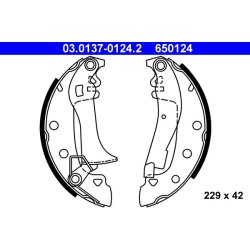 Brake Shoe Set ATE 03.0137-0124.2 OE Ref 424194