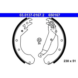 Jeu de mâchoires de frein ATE 03.0137-0167.2 pour VAUXHALL OE 1605594
