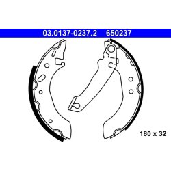 Brake Shoe Set ATE 03.0137-0237.2 OE Ref 5027751