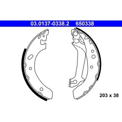 Brake Shoe Set ATE 03.0137-0338.2 OE Ref 1065033