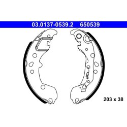 Brake Shoe Set ATE 03.0137-0539.2 OE Ref 2Q0698525