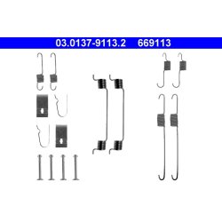 Kit de mâchoires de frein ATE 03.0137-9113.2 pour KIA, MAZDA PRIDE, 121