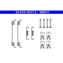 Kit de mâchoires de frein ATE 03.0137-9317.2 pour FORD, RENAULT, SEAT et plus encore.