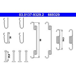 Kit de mâchoires de frein à main ATE 03.0137-9329.2 pour HYUNDAI, KIA
