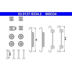 Kit de mâchoires de frein à main ATE 03.0137-9334.2 pour HYUNDAI, KIA