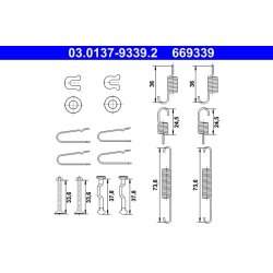 Kit de mâchoires de frein à main ATE 03.0137-9339.2 pour SUBARU
