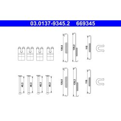 Kit de garnitures de freins ATE 03.0137-9345.2 pour TOYOTA FORTUNER, HILUX