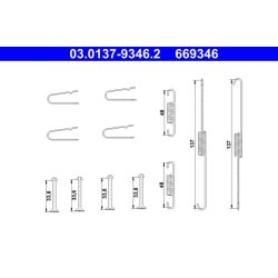 Kit de mâchoires de frein ATE 03.0137-9346.2 pour FIAT, MITSUBISHI
