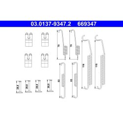 Kit de mâchoires de frein ATE 03.0137-9347.2 pour MITSUBISHI, SMART OE 4544230292