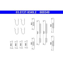 Kit de mâchoires de frein ATE 03.0137-9349.2 pour KIA PICANTO