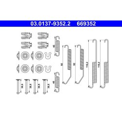 Kit de mâchoires de frein ATE 03.0137-9352.2 pour CITROEN, MITSUBISHI et plus encore...
