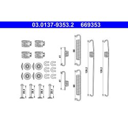 Kit de mâchoires de frein ATE 03.0137-9353.2 pour DAIHATSU, SUBARU