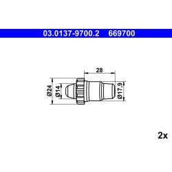 Handbrake Shoes Kit ATE 03.0137-9700.2 OE Ref 34411100550