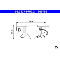Handbrake Shoes Kit ATE 03.0137-9702.2 OE Ref 34411161762