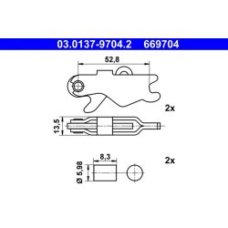 Handbrake Shoes Kit ATE 03.0137-9704.2 OE Ref A2014200589