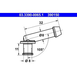 Hose Line Connection Piece ATE 03.3390-0065.1 OE Ref 4227635M1