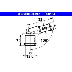 Hose Line Connection Piece ATE 03.3390-0139.1 OE Ref 790037