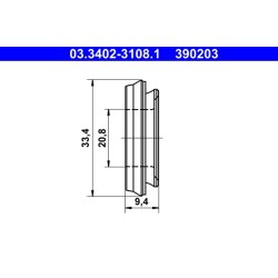 Brake Cylinder Bellow ATE 03.3402-3108.1