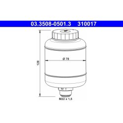 Brake Fluid Reservoir ATE 03.3508-0501.3 OE Ref 90810522204