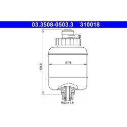 Brake Fluid Reservoir ATE 03.3508-0503.3 OE Ref A0014310502