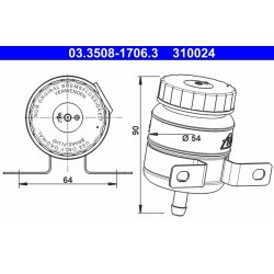 Brake Fluid Reservoir ATE 03.3508-1706.3 OE Ref A1152900115