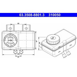 Brake Fluid Reservoir ATE 03.3508-8801.3 OE Ref 04317986
