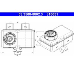 Brake Fluid Reservoir ATE 03.3508-8802.3 OE Ref 34321114908