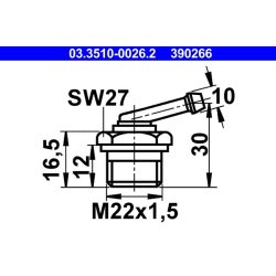 Brake Line Adapter ATE 03.3510-0026.2 OE Ref 81981100010