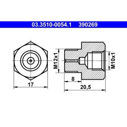 Brake Line Adapter ATE 03.3510-0054.1 OE Ref A0059971072