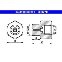 Brake Line Adapter ATE 03.3510-0059.1 OE Ref 90007217